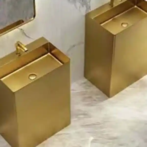 Schnelle Sch G8812 Gold Monoblok Dikdörtgen Çelik Lavabo