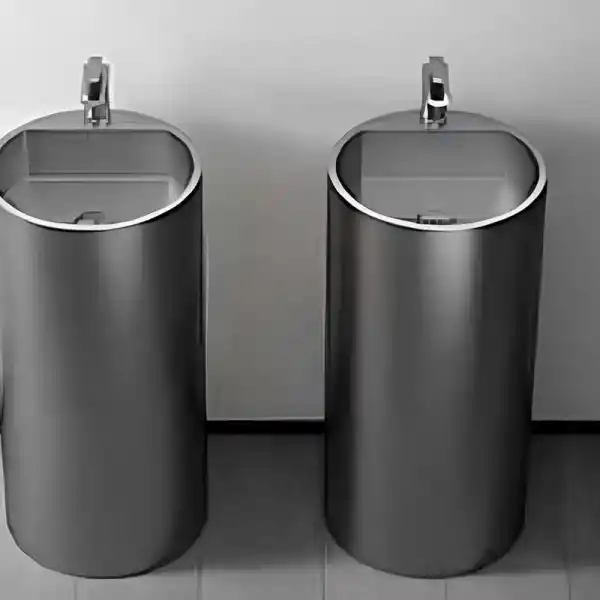 Schnelle Sch BL8801 Grey Monoblok Oval Çelik Lavabo