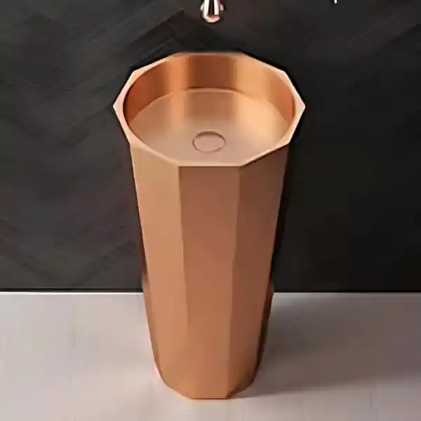 Schnelle Sch RG8802 Rose Gold Monoblok Hegzagon Çelik Lavabo