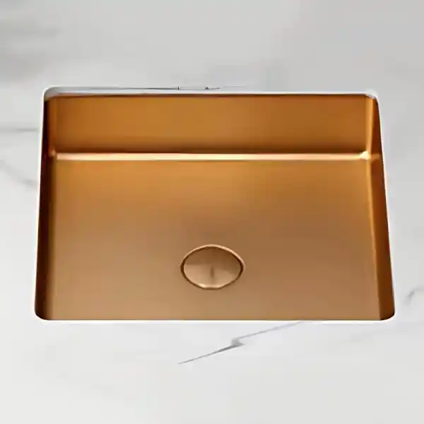 Schnelle Sch RG204 Rose Gold Tezgah Altı Kare Çelik Lavabo