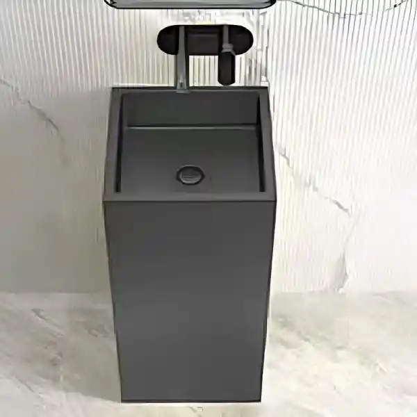 Schnelle Sch BK8804 Black Monoblok Kare Çelik Lavabo