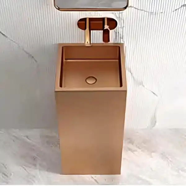 Schnelle Sch RG8804 Rose Gold Monoblok Kare Çelik Lavabo