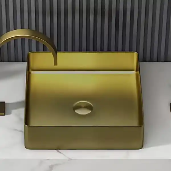 Schnelle Sch B5503 Rustik Tezgah Üstü Kare Çelik Lavabo