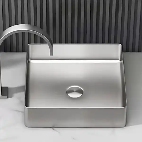 Schnelle Sch S5503 Chrome Tezgah Üstü Kare Çelik Lavabo