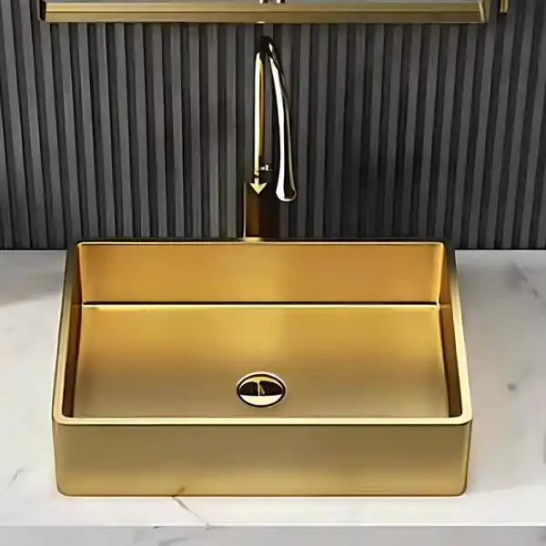 Schnelle Sch G5514 Gold Tezgah Üstü Dikdörtgen Çelik Lavabo