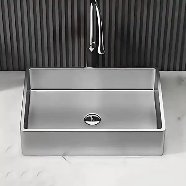 Schnelle Sch S5514 Chrome Tezgah Üstü Dikdörtgen Çelik Lavabo