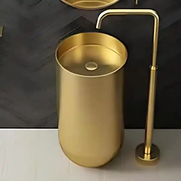 Schnelle Sch G8813 Gold Oval Monoblok Çelik Lavabo