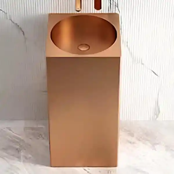 Schnelle Sch RG8816 Rose Gold Kare Monoblok Çelik Lavabo