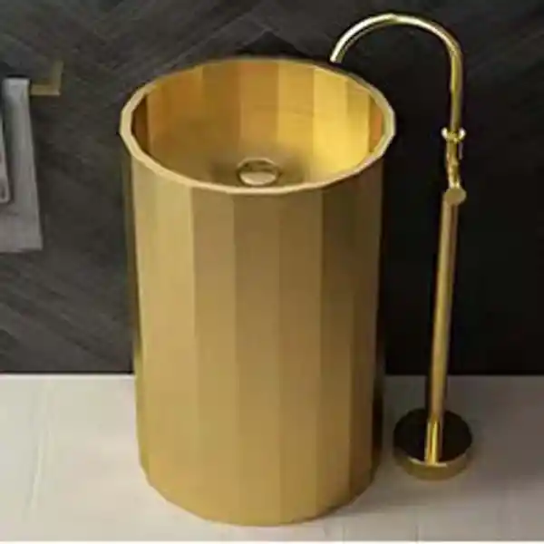 Schnelle Sch G8818 Gold Hegzagon Monoblok Çelik Lavabo