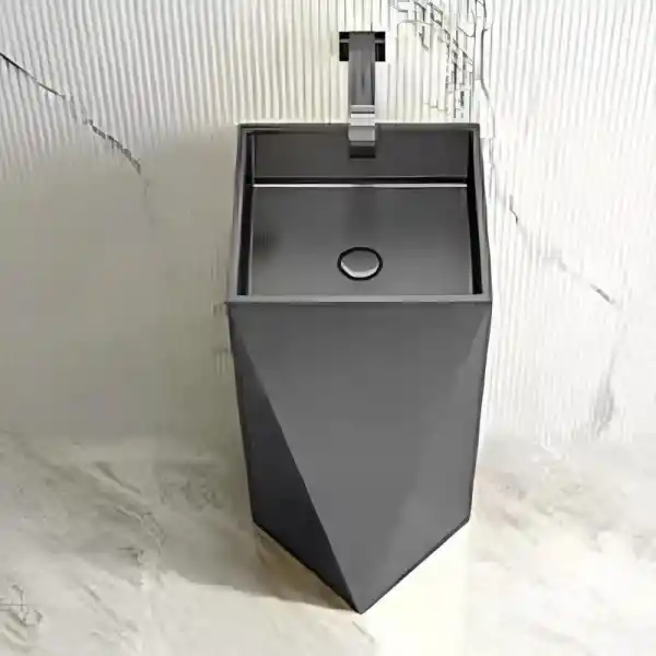 Schnelle Sch BL8820 Grey Kare Monoblok Çelik Lavabo