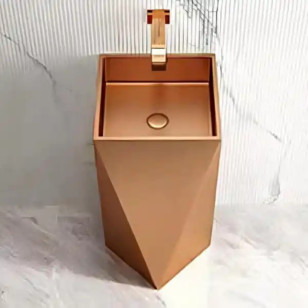 Schnelle Sch RG8820 Roze Gold Kare Oval Monoblok Çelik Lavabo