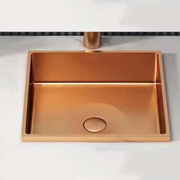 Schnelle Sch RG205 Rose Gold Tezgah Altı Dikdörtgen Çelik Lavabo