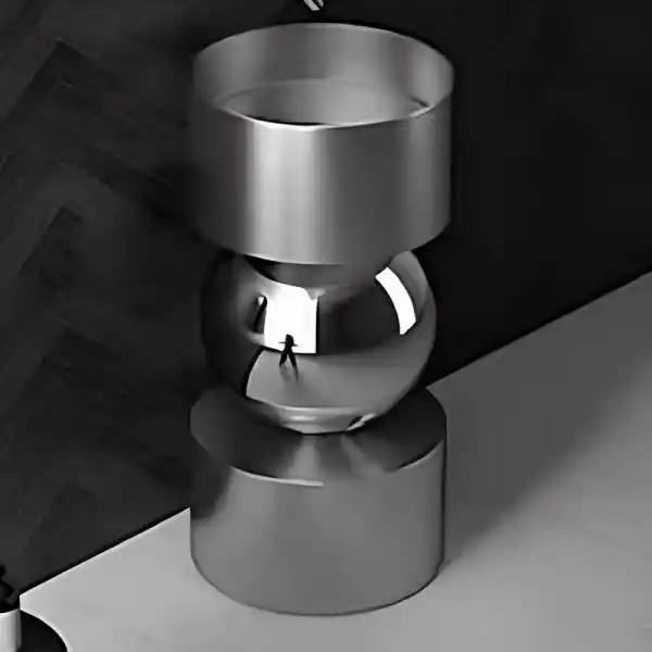 Schnelle Sch BL8828 Grey Oval Monoblok Çelik Lavabo