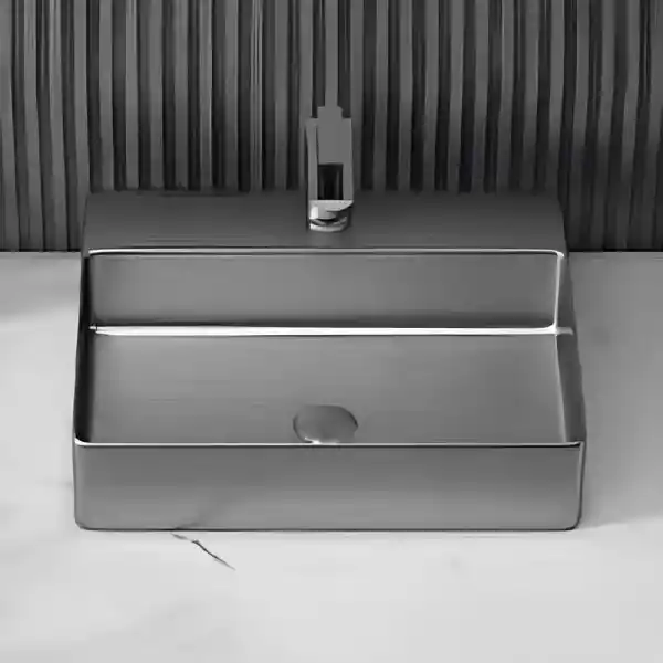 Schnelle Sch BL5505 Grey Tezgah Üstü Dikdörtgen Çelik Lavabo