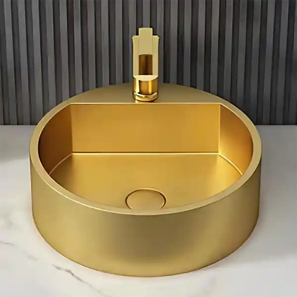 Schnelle Sch G5506 Gold Tezgah Üstü Oval Çelik Lavabo