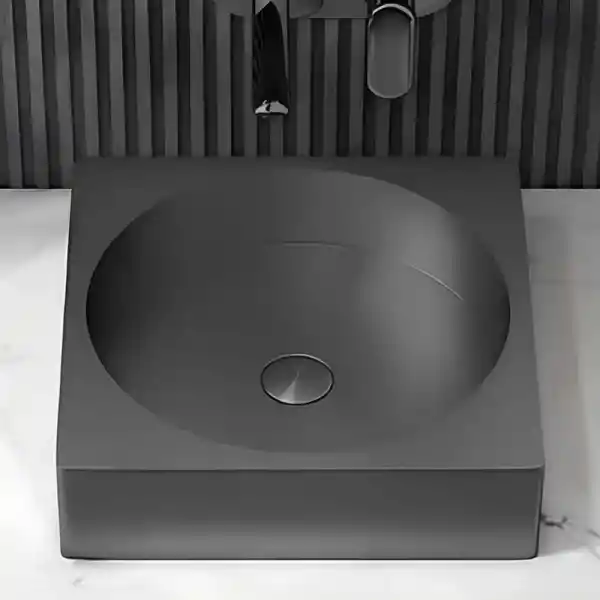 Schnelle Sch BK5507 Black Tezgah Üstü Kare Çelik Lavabo