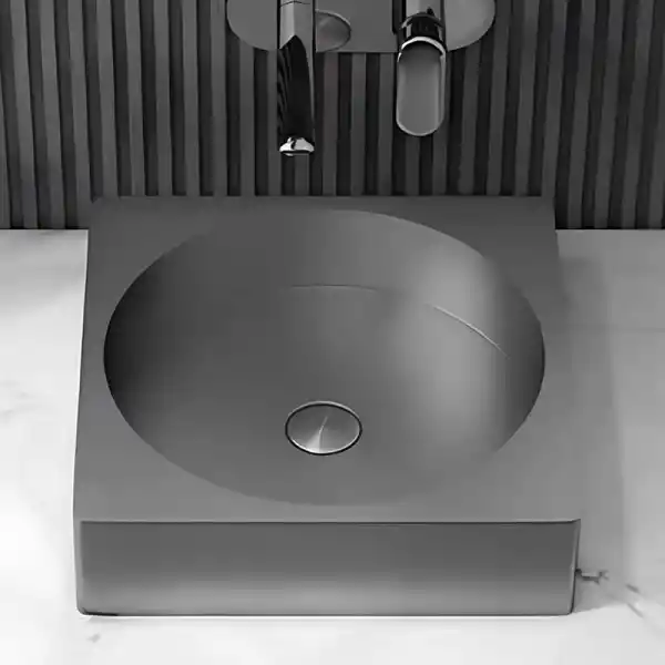 Schnelle Sch BL5507 Grey Tezgah Üstü Kare Çelik Lavabo
