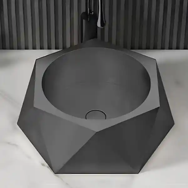 Schnelle Sch BK5508 Siyah Tezgah Üstü Hegzagon Çelik Lavabo