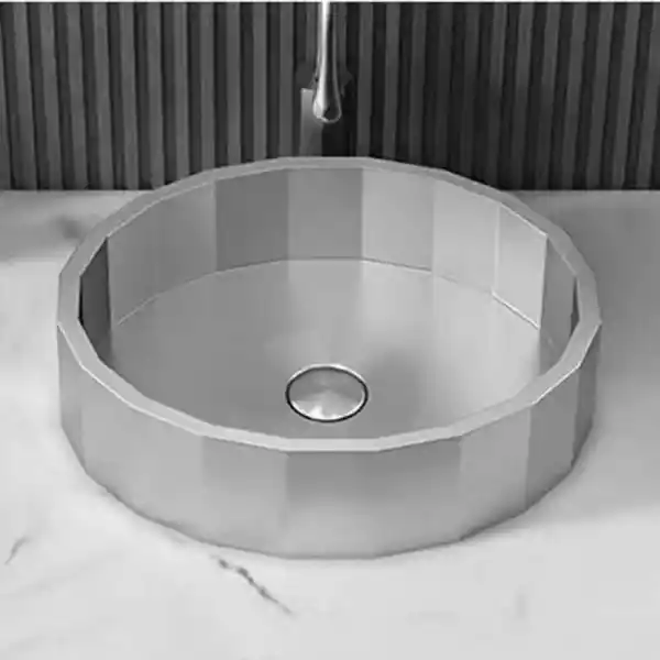 Schnelle Sch S5509 Chrome Tezgah Üstü Hegzagon Çelik Lavabo