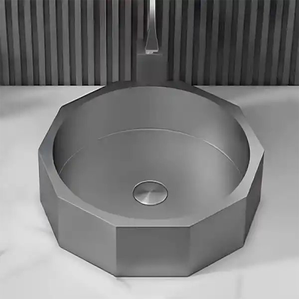 Schnelle Sch BL5510 Grey Tezgah Üstü Hegzagon Çelik Lavabo
