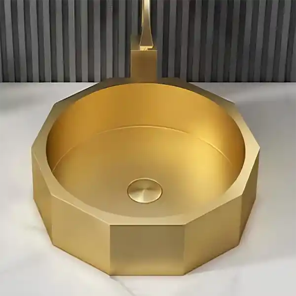 Schnelle Sch G5510 Gold Tezgah Üstü Hegzagon Çelik Lavabo
