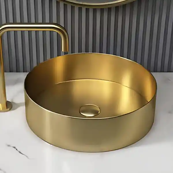 Schnelle Sch G5513 Gold Tezgah Üstü Oval Çelik Lavabo