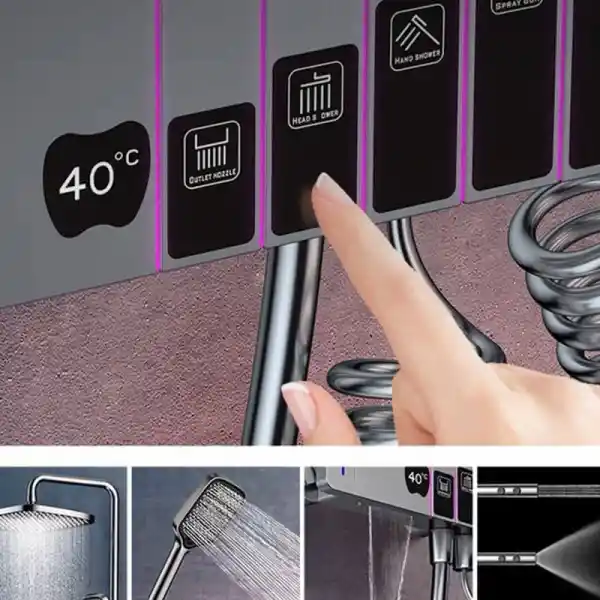 Schnelle Apple Black Termostatik Duş Seti