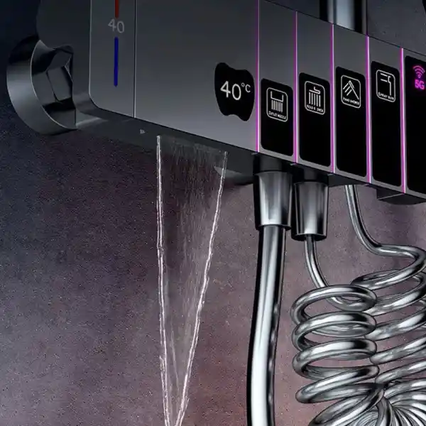 Schnelle Apple Black Termostatik Duş Seti