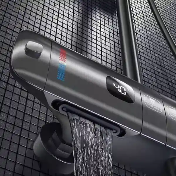 Schnelle Neptün Grey Termostatik Dijital Duş Seti