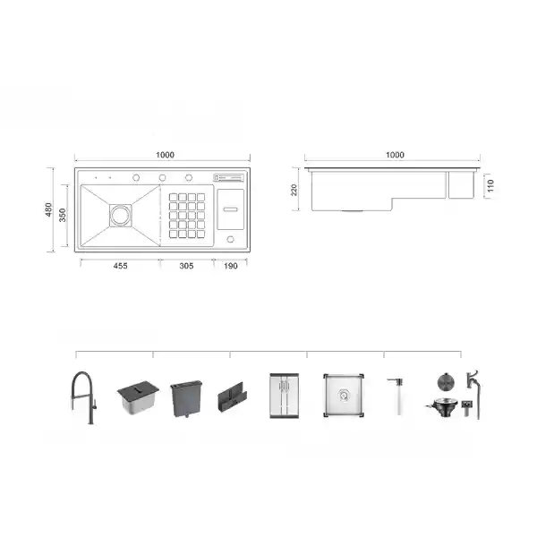 Schnelle AQ 10048NJ 100 Cm Mutfak Evyesi