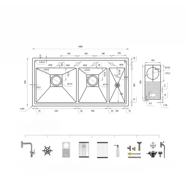 Schnelle AQ 10050MD 100 Cm Mutfak Evyesi