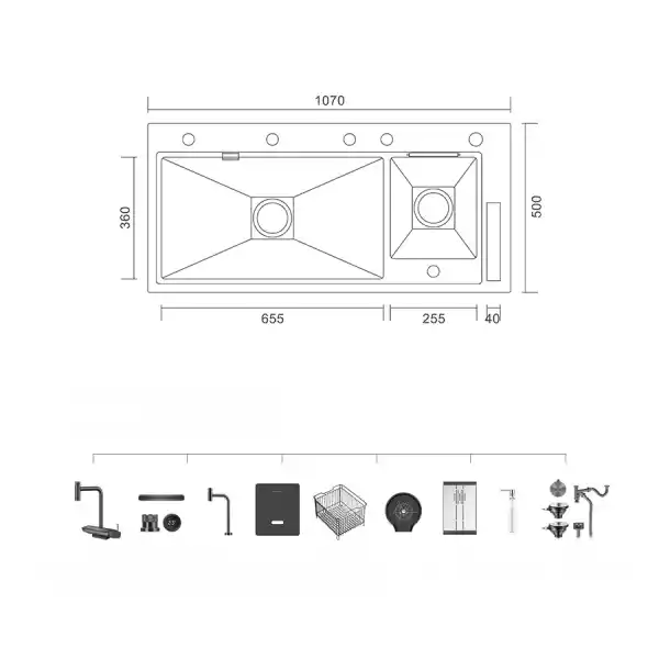 Schnelle AQ 10750NJH 107 Cm Ultrasonik Akıllı Mutfak Evyesi