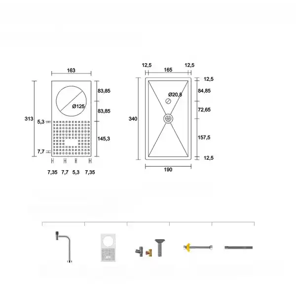 Schnelle AQ 3419X 34 Cm Bardak Yıkama Seti
