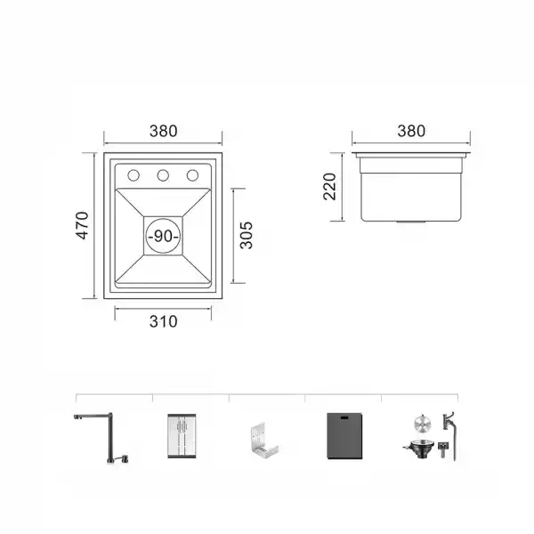 Schnelle AQ 3847NY 38 Cm Mutfak Evyesi