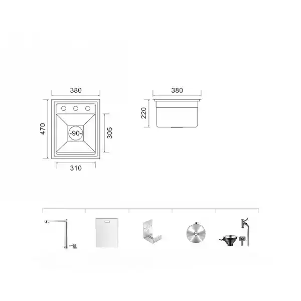 Schnelle AQ 3847Y 38 Cm Mutfak Evyesi