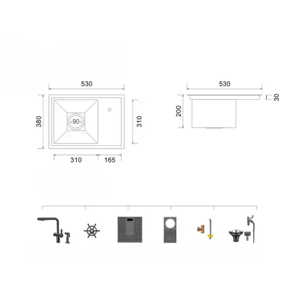 Schnelle AQ 5338NX 53 Cm Mutfak Evyesi
