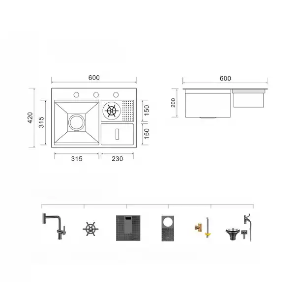 Schnelle AQ 6042NX 60 Cm Mutfak Evyesi