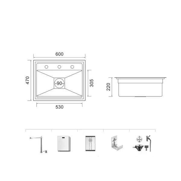 Schnelle AQ 6047Y 60 Cm Mutfak Evyesi