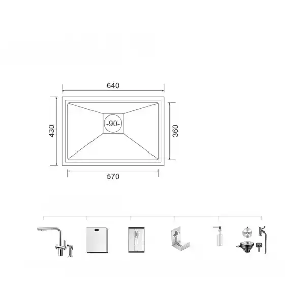Schnelle AQ 6443Y 64 Cm Mutfak Evyesi