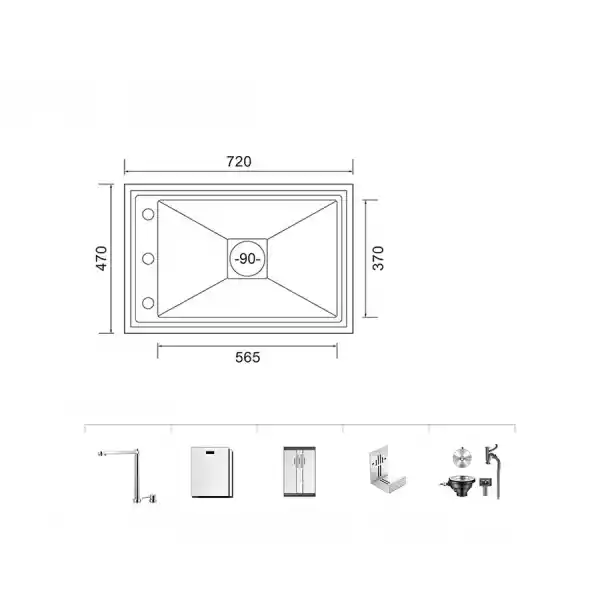 Schnelle AQ 7247S 72 Cm Mutfak Evyesi