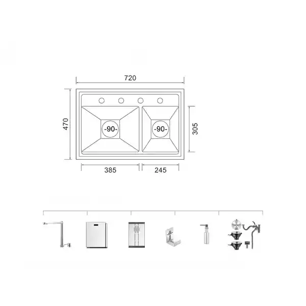 Schnelle AQ 7247Y 72 Cm Mutfak Evyesi