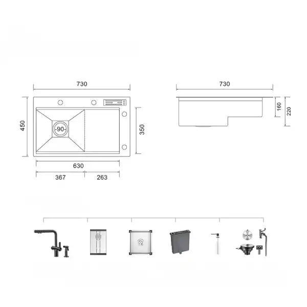 Schnelle AQ 7345NJ 73 Cm Mutfak Evyesi
