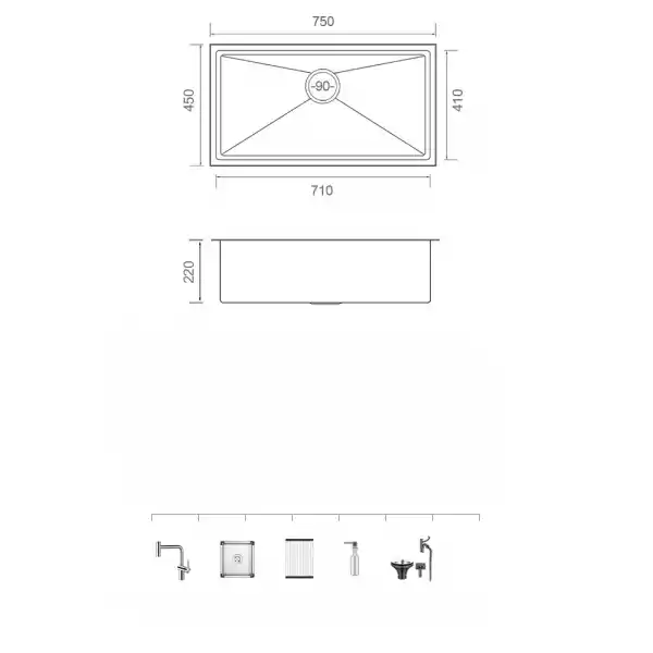 Schnelle AQ 7545MD 75 Cm Mutfak Evyesi