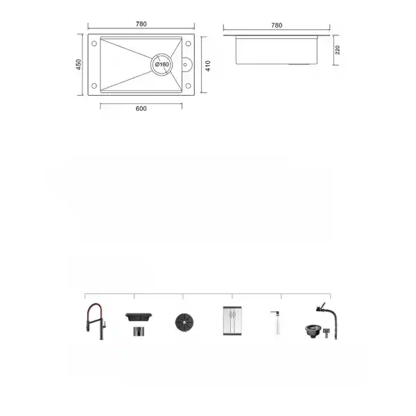 Schnelle AQ 7845NX 78 Cm Mutfak Evyesi