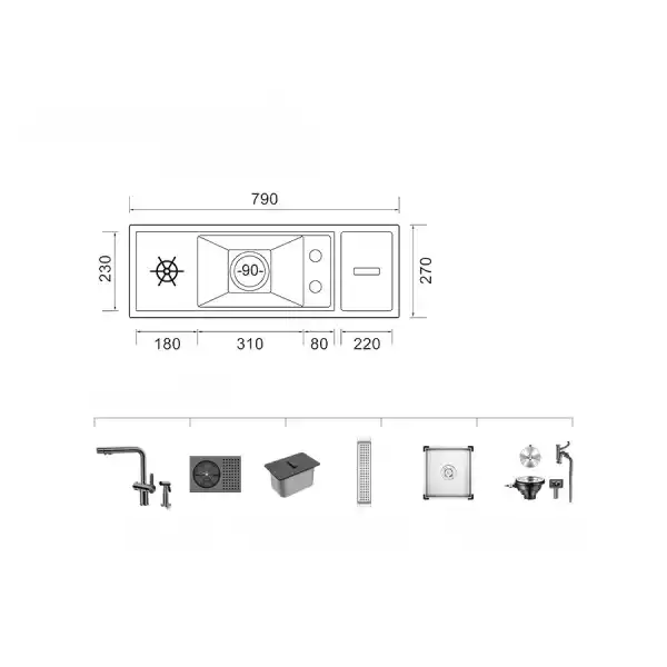 Schnelle AQ 7927NX 79 Cm Mutfak Evyesi