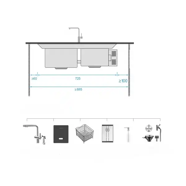 Schnelle AQ 8244JH 82 Cm Mutfak Evyesi