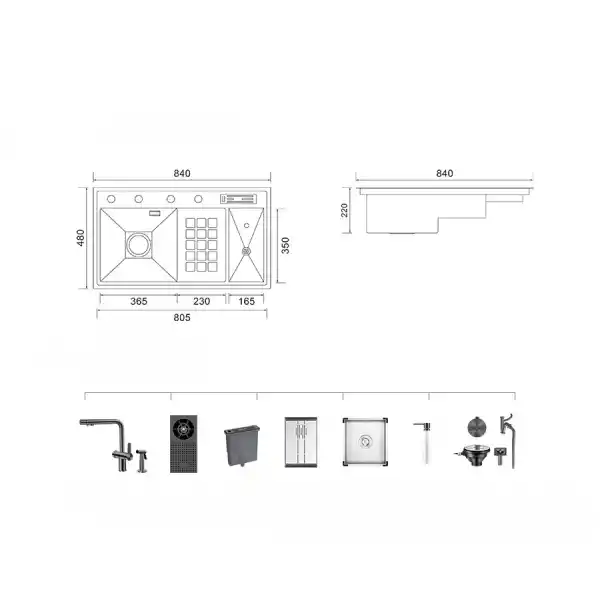 Schnelle AQ 8448NJ 84 Cm Mutfak Evyesi