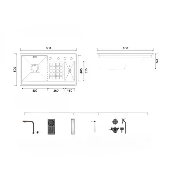Schnelle AQ 8850NJX 88 Cm Mutfak Evyesi