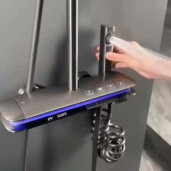 Schnelle Space Black Dijital Termostatik Duş Seti