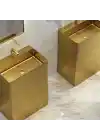 Schnelle Sch G8812 Gold Monoblok Dikdörtgen Çelik Lavabo